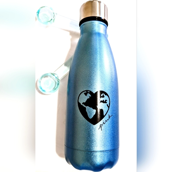 Victoria's Secret Other - Nib luxury VS pink global heart blue stain less steel insulated tumbler hot cold